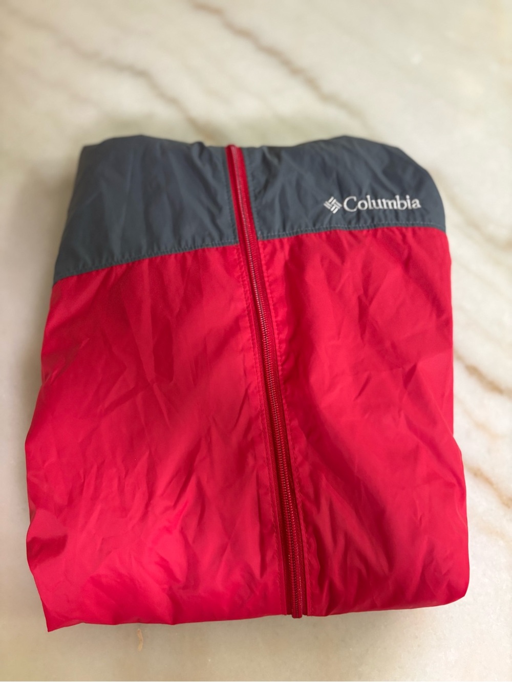 Columbia Red and Gray Packable Jacket